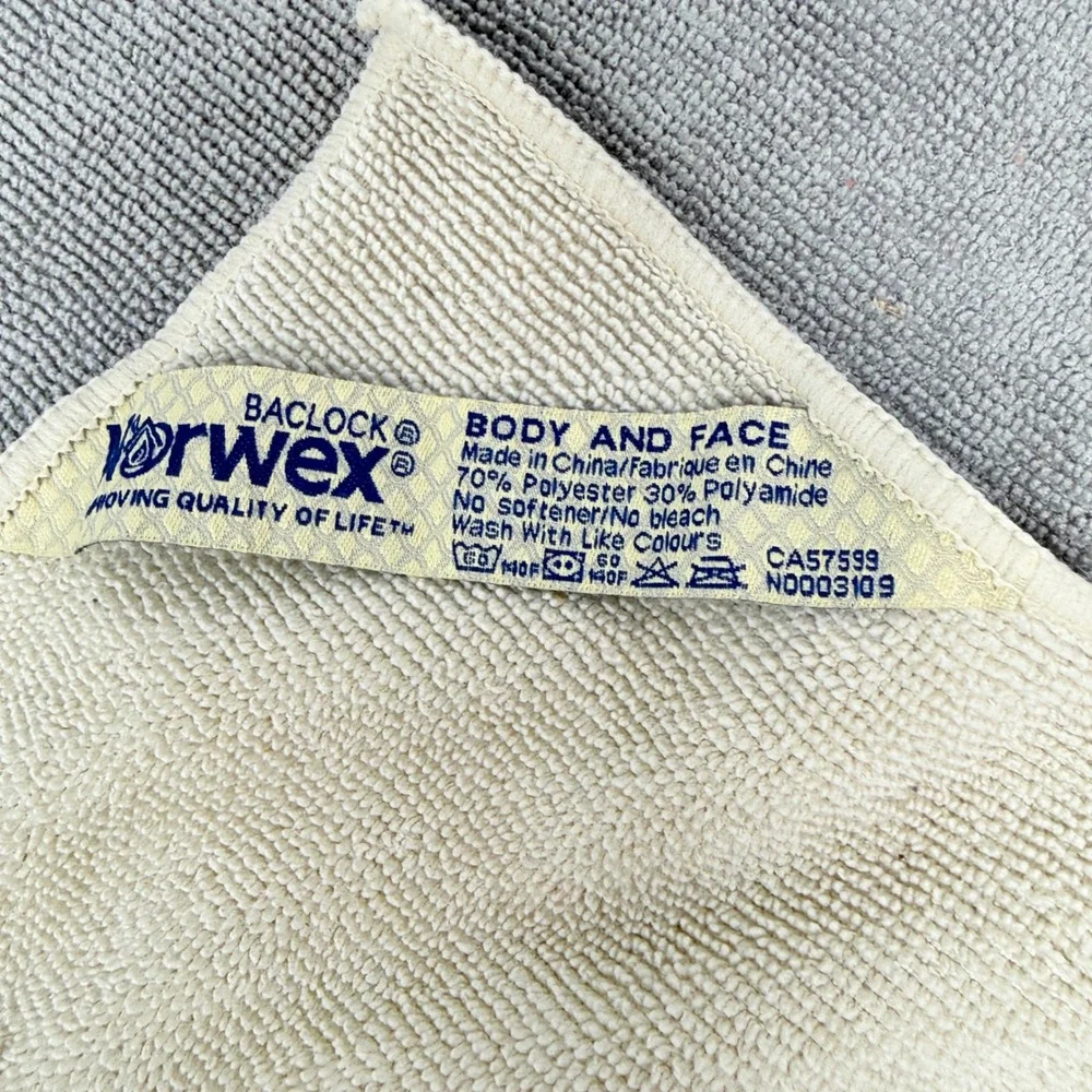 Norwex BacLock Body and Face Microfiber Cloth Set of 7 with Grey Organizer Tote